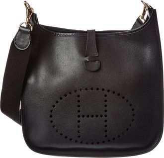 Herm&egrave;s Black Veau Epsom Leather Evelyne I Gm Messenger Bag (Authentic Pre- Loved)