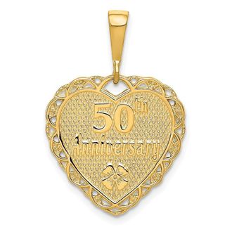 Diamond2Deal 10k Yellow Gold 50th Anniversary Charm