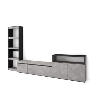 Skraut Home Skraut Home - Muebles De Sal&oacute;n Para Tv, Conjunto De Muebles Comedor, 310x186x35cm, Para Tv Hasta 65, Mueble Televisi&oacute;n, Estilo Moderno, Gris Cemento