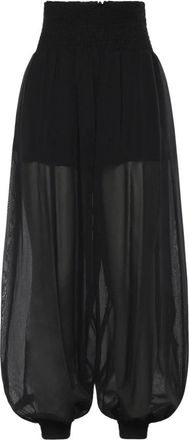 Pinko Bore Pantalone Voile Viscosa - Dames - Wijde Broeken - Zwart - S - Leer - Broeken