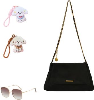 Generic Suede Hobo Bags For Women,Yes, Black,Khaki,Brown And Coffee.Large Elegant Magnetic Buckle Crossbody Bags (Black, 1PCS)