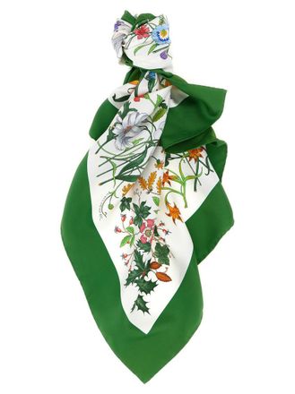 Gucci White La Famiglia Floral Scarf