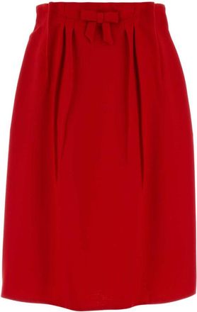 Prada Red Wool Skirt