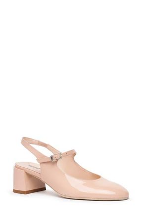 Nero Giardini Slingback Block Heel Pump in Natural at Nordstrom, Size 10Us