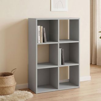 Dmora Librer&iacute;a Lifasa, Biblioteca De 4 Estantes, Instalaci&oacute;n De Suelo, Estructura Vertical, 61x30x91h Cm Gris