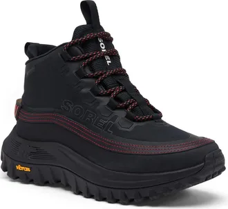 Sorel CALLSIGN HORIZON Mid GTX Gore-Tex Waterproof Sneaker in Black/Bright Red at Nordstrom, Size 7