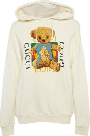 Gucci Felpa con ricamo Teddy Bear e cappuccio - Toni neutri