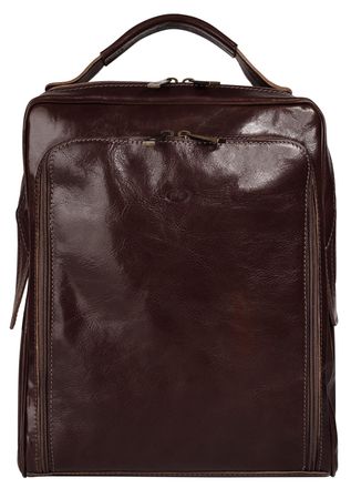 Pik&eacute; Cityrucksack PIK&Eacute;, Damen, Gr. B/H/T: 27cm x 36cm x 7cm, onesize, braun, Leder, Rindsleder, Rucks&auml;cke Cityrucksack, echt Leder, Made in Italy