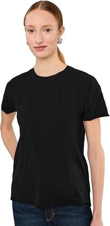 Mod-o-doc Short Sleeve Step Hem Crew Neck Short Sleeve T-Shirts Womens Clothing Black : LG (US 12-14), Cotton