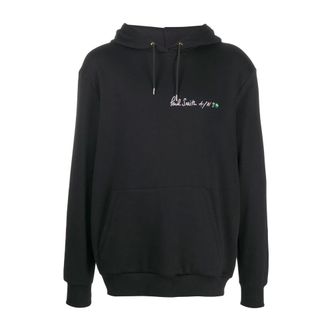Paul Smith Hoodies, male, Black, Size: XS Felpacon Cappuccio e Logo