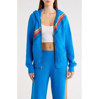 Aviator Nation Disco Zip Hoodie in Ocean at Nordstrom, Size Xx-Large