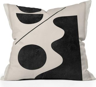 Deny Designs Modern Abstract Print Throw Pillow in Black White at Nordstrom Rack