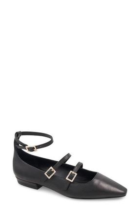 BCBGeneration Taji Ankle Strap Mary Jane Flat in Black at Nordstrom, Size 9.5