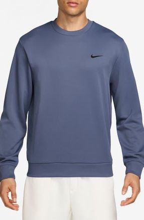 Nike Dri-FIT Primary Fleece UV Crewneck Sweatshirt in Diffused Blue/Black at Nordstrom Rack, Size Xx-Large