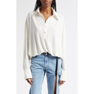 Coperni Oversize Draped Bodysuit in White at Nordstrom, Size 40