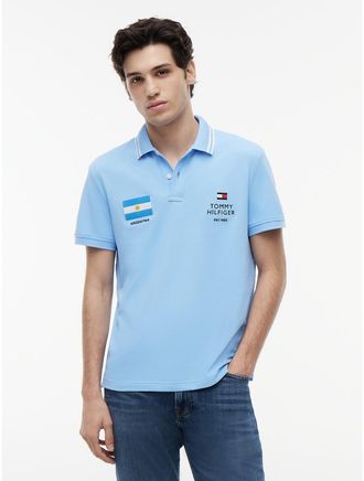 Tommy Hilfiger Mens Regular Fit Argentina Soccer Polo - Ambient Blue - XXL