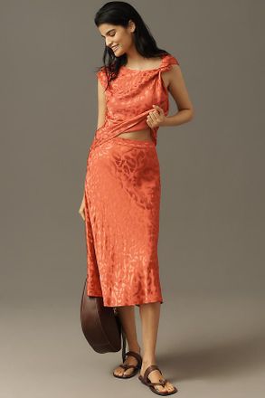 Farm Rio Jacquard Leopard Midi Skirt