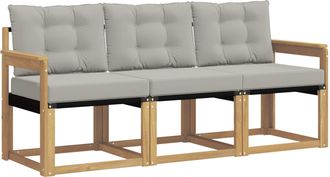 vidaXL Conjunto De Sof&aacute;s De Exterior 3 Uds. Blanco Y Gris Claro Vidaxl