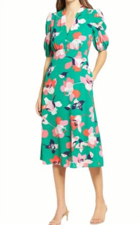 Vince Camuto Sleeveless Floral Sundress In Floral Teal