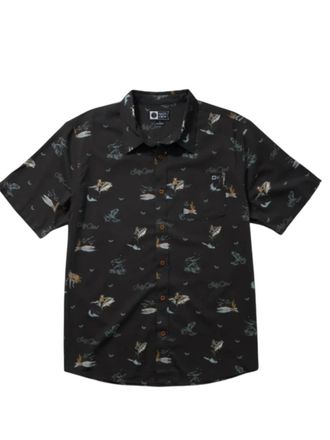 Salty Crew Mens Round Up Short Sleeve Woven Shirt In Black