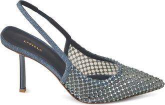 Le Silla 80mm pumps verfraaid met kristallen - Blauw