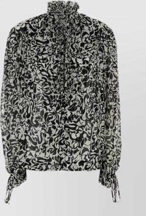 Dries Van Noten catya blouse floral sheer long sleeves