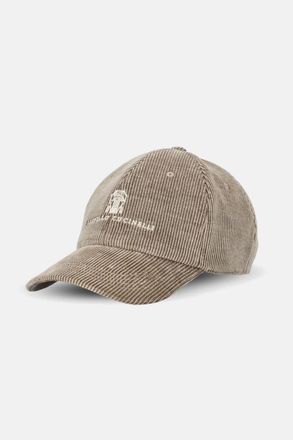 Brunello Cucinelli BRANDED COTTON CAP Size: L, colour: GREY