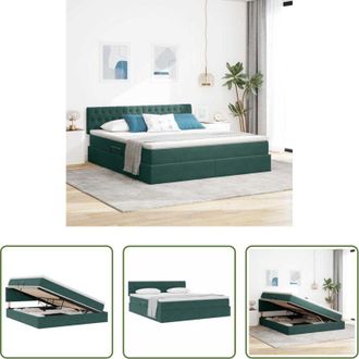 vidaXL vidaXL Letto con velluto - Letto con Contenitore Verde Scuro 160 x 200 cm Velluto