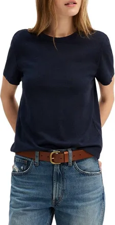 Madewell Perfect Crewneck T-Shirt in Deep Indigo at Nordstrom, Size X-Large