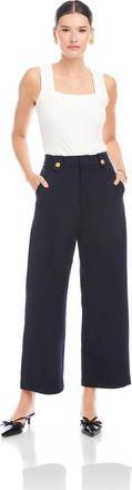 Fifteen Twenty Janice Cropped Wide-Leg Pants In Midnight Blue
