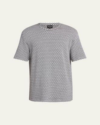 Giorgio Armani Mens Square Jersey Jacquard T-Shirt