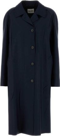 Miu Miu Navy Blue Single-breasted Coat
