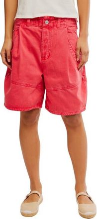 Free People Wild Rebel Barrel Shorts in Tart Berry at Nordstrom, Size 10