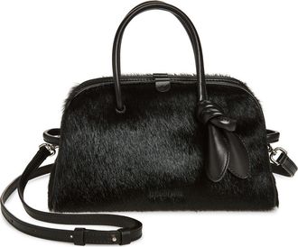 Jacquemus Le Petit Turismo Genuine Calf Hair Crossbody Bag in Black 990 at Nordstrom