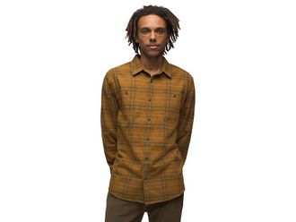 Prana Dolberg Flannel Shirt Slim Fit Mens Clothing Antique Bronze : MD, Flannel/Cotton