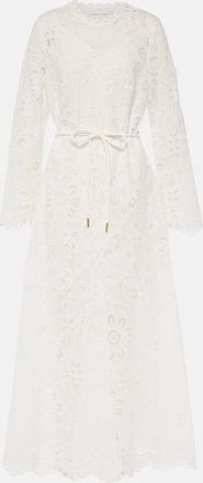 Zimmermann Ottie embroidered cotton maxi dress