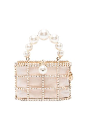 Rosantica Holli faux pearl-embellished mini bag - women - Brass/Plastic/Crystal - OS - Gold
