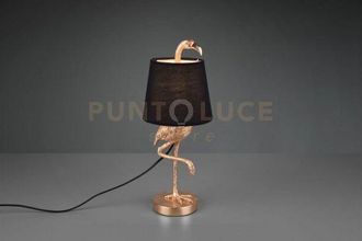 Trio Leuchten Trio Lighting - lola lampada da tavolo fenicottero oro con paralume nero h. 42CM 1 luce E14