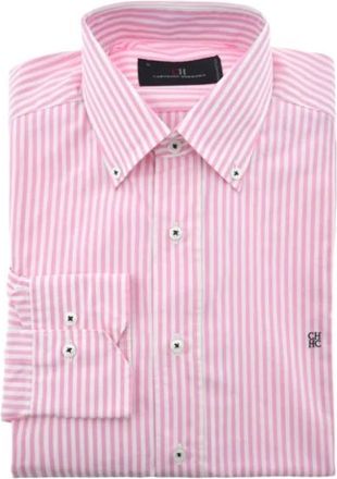 Carolina Herrera Gestreepte Roze en Witte Shirt - Heren - Casual Overhemden - Roze - S - Katoen - Overhemden