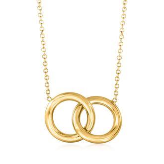 Ross-Simons Italian 14kt Yellow Gold Interlocking Circle Necklace