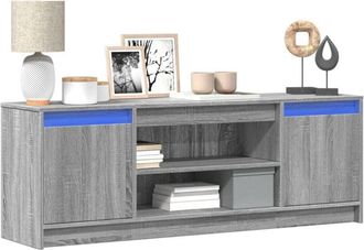 vidaXL Vidaxl - Mobile Porta tv con led Grigio Sonoma 139,5x34x50 cm Truciolato