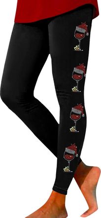 Generic Womens Christmas Novelty Print Legging Yoga Leggings Christmas Legging Snowflake Santa Reindeer Stretch Funny Yoga Pants Xmas Costume Ladies Winter Th