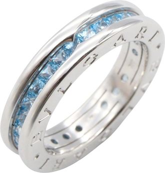 Bulgari Silver Blue White Gold (18K) Band Ring (Pre-Owned)