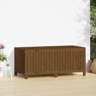 Berkfield Home Garden Storage Box Honey Brown 147x68x64 cm Solid Wood Pine | Size: 147 x 68 x 64 cm