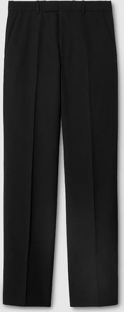 Gucci Wool Gabardine Pant With Embroidery, Size 44, Black, Ready-to-wear