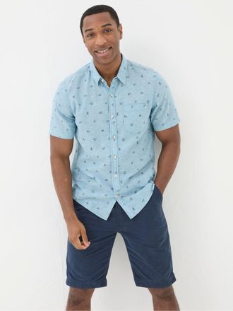 Fat Face FatFace Blue Short Sleeve Turtle Print Shirt