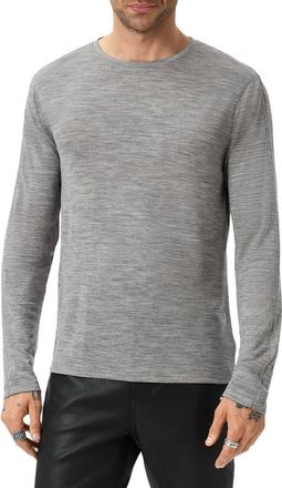 John Varvatos Clemente Lyocell & Wool Long Sleeve T-Shirt in Med Grey at Nordstrom, Size Xx-Large