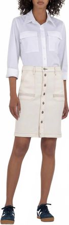 Kut from the Kloth Isla Pencil Skirt In Cream