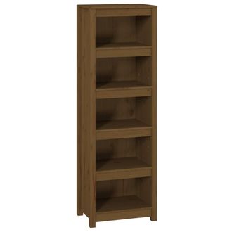 Berkfield Home Book Cabinet Honey Brown 50x35x154 cm Solid Wood Pine | Size: 50 x 35 x 154 cm