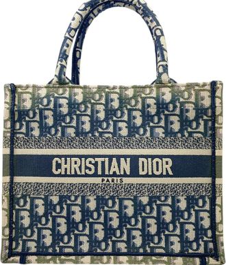 Dior Khaki Navy Pink Canvas Handbag Tote Bag (Pre-Owned)